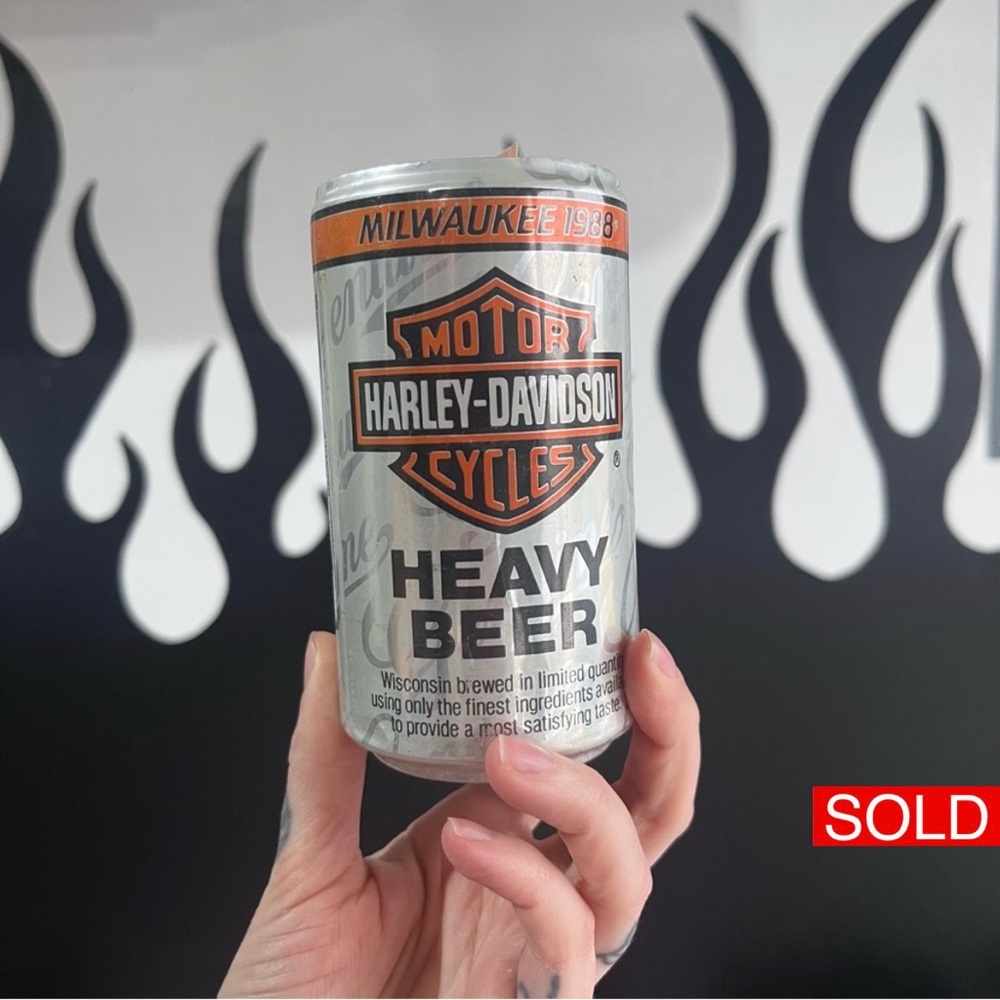 SOLD: Vintage 1988 Harley Davidson beer can candle